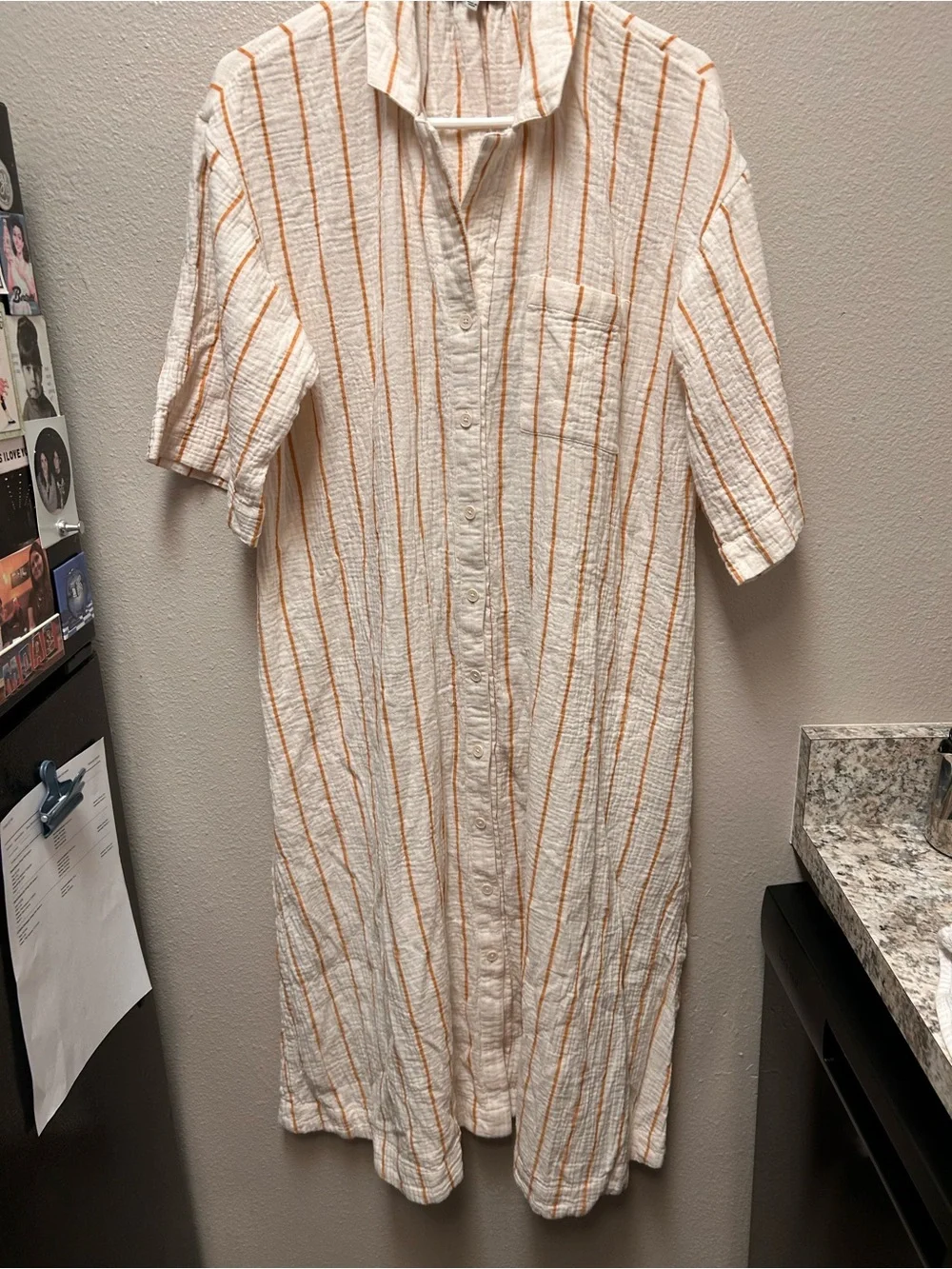 Madewell Striped Button-Front Coverup